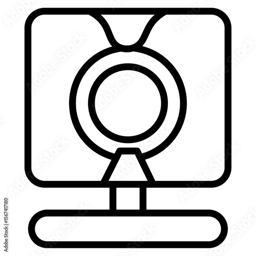 web cam icon flat thin outline art logo