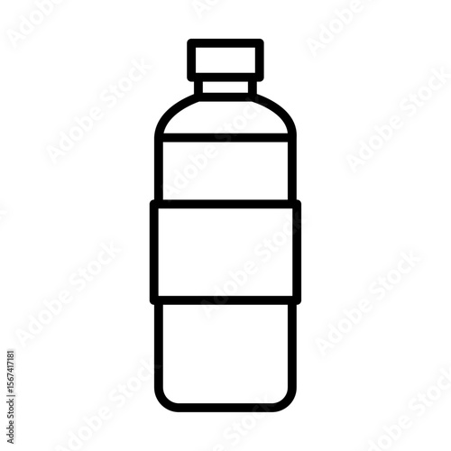 water bottle icon flat thin outline art logo