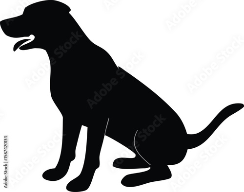 Dog sit silhouette