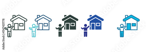 Homeowner Icon Set Multiple Style Of