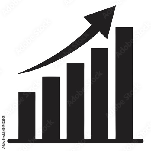 business graph on white background