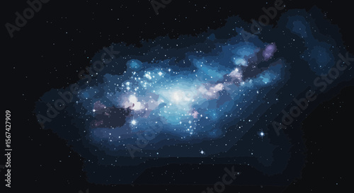 Cosmic Symphony: A Captivating Vector Illustration of the Galactic Nebula