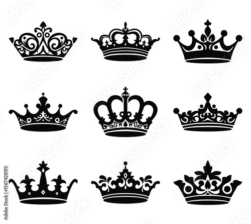 Collection of Elegant and Ornate Black Crowns