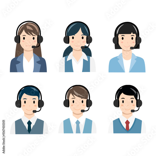 A set of vector call center and customer support elements suitable for decoration and presentations.	