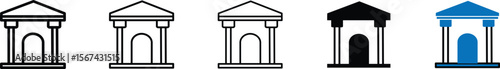 Museum vector icon set