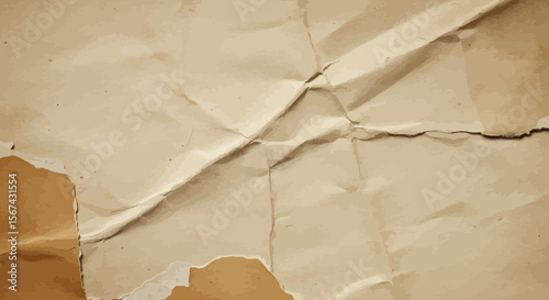 Vintage paper texture background with torn edges and wrinkled surface for design