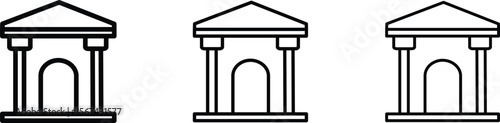 Museum vector icon set