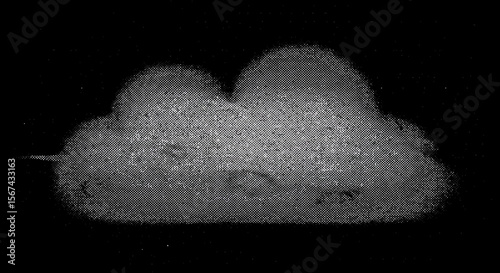 Monochrome cloud image creating a sense of dreamlike atmosphere in the sky