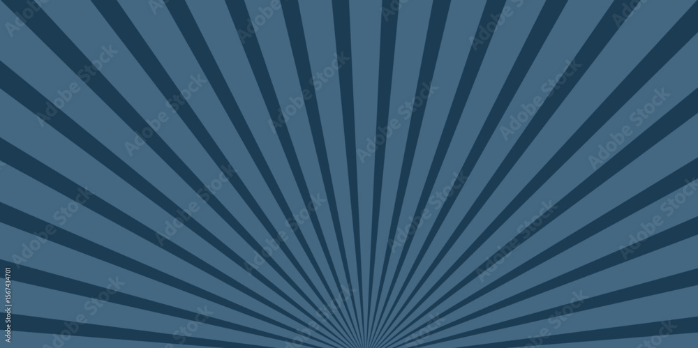 Obraz premium Illustration with a radial radiant pattern emanating from the center and expanding outward in alternating dark blue and light blue rays, Retro sunburst background Abstract radial lines background ,.