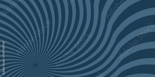 Illustration with a radial radiant pattern emanating from the center and expanding outward in alternating dark blue and light blue rays, Retro sunburst background Abstract radial lines background ,.