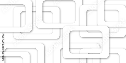 Abstract illustration of randomly arranged gray rectangle frames with soft shadows, Modern banner square geometric shapes creative abstract design. 