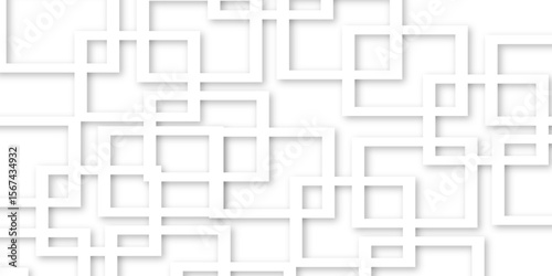 Abstract illustration of randomly arranged gray rectangle frames with soft shadows, Modern banner square geometric shapes creative abstract design. 