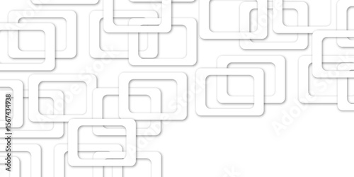 Abstract illustration of randomly arranged gray rectangle frames with soft shadows, Modern banner square geometric shapes creative abstract design. 