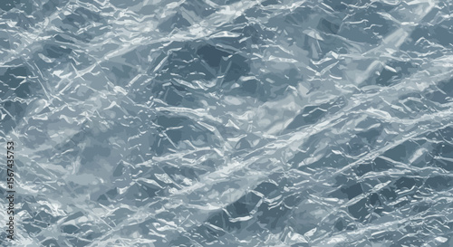Abstract illustration featuring a reflective and crumpled texture pattern background