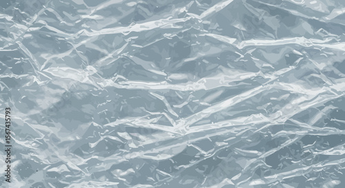 Abstract background featuring crumpled plastic texture with bright highlights and soft shadows