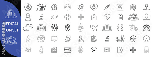 MEDICAL ICON SET. Healthcare and Medicine Line Icons. Editable Stroke. Pixel Perfect. For Mobile and Web. Contains such icons as Healthcare, Nurse, Hospital, Medicine, Ambulance