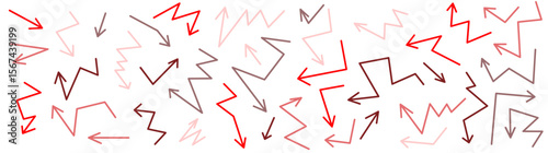 Chaotic red and gray arrows scattered in abstract pattern, symbolizing rapid decision-making and movement confusion