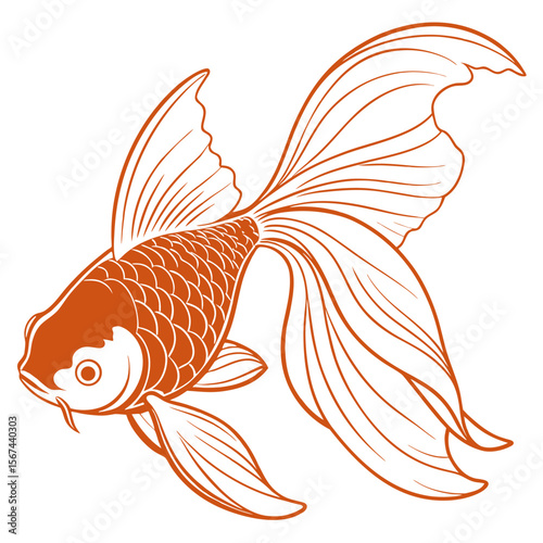 vector illustration of a goldfish
