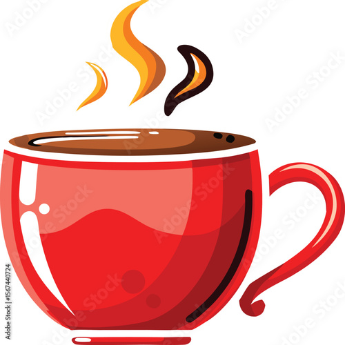 cup of coffee in vector silhouette style 