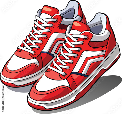 pair of sport shoes in vector illustration 