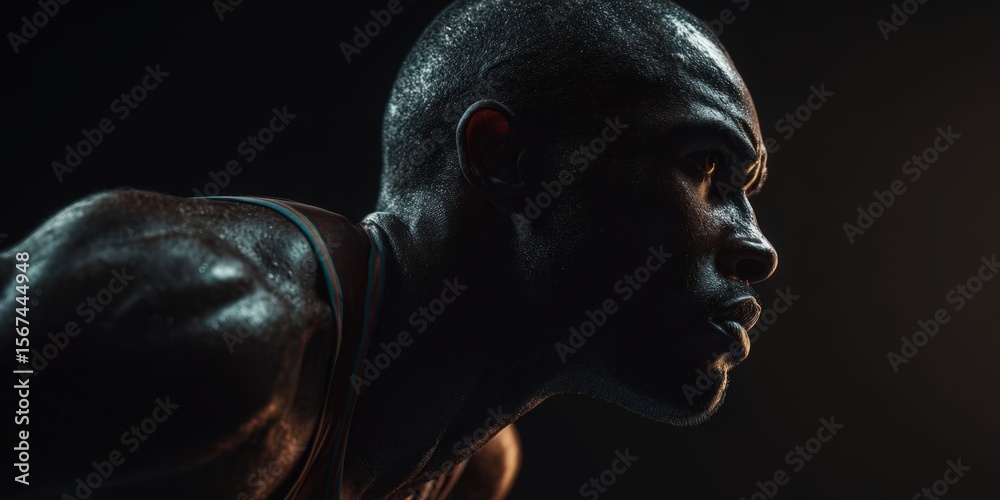 Obraz premium Athlete in Action against Dark Background