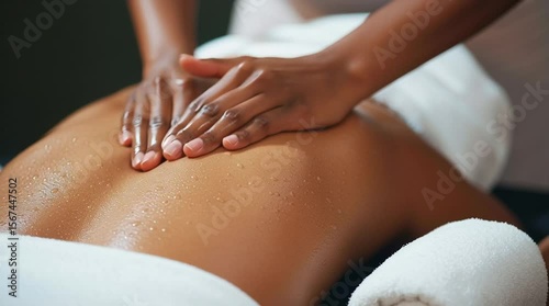 Wallpaper Mural Knead. Black massage therapist gently massaging a back of a Black lady. Woman gets complete relax and enjoy in a spa salon as she is having a professional spine treatment Torontodigital.ca