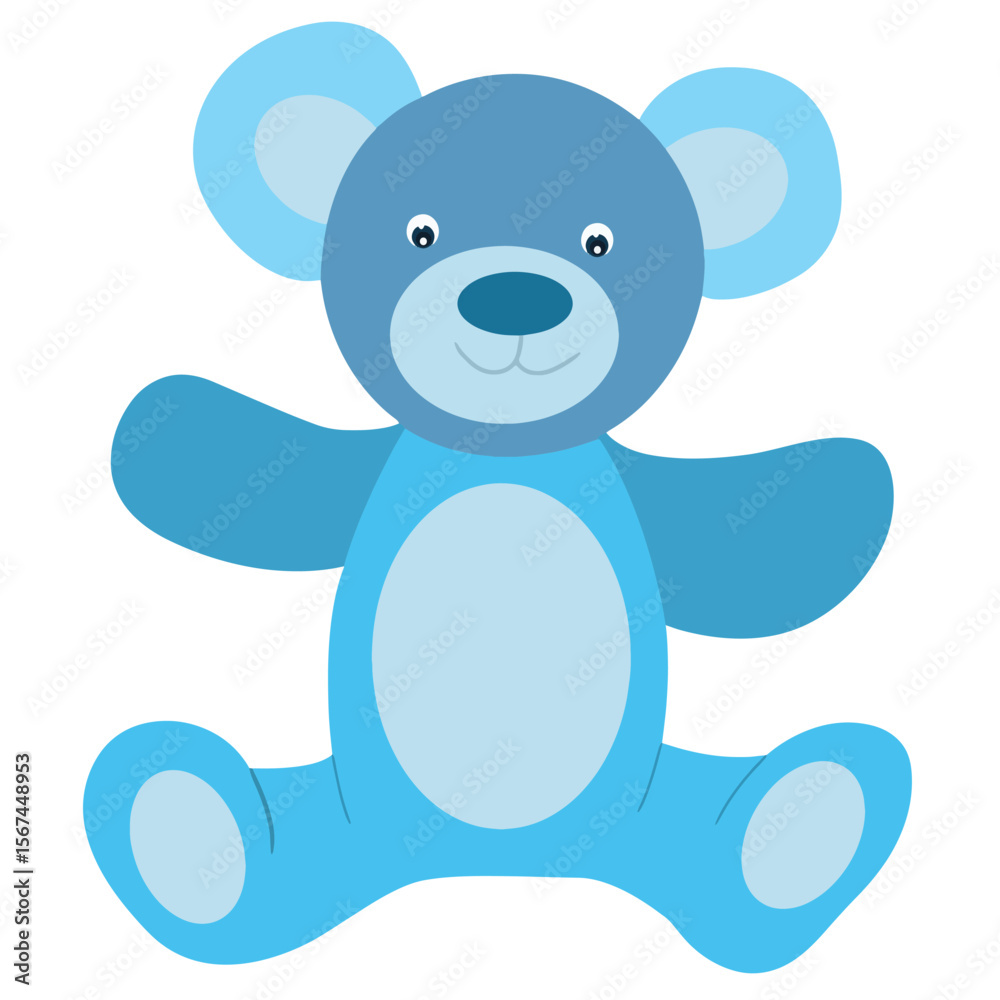 Fototapeta premium Cute cartoon hand drawn vector teddy bear clipart.