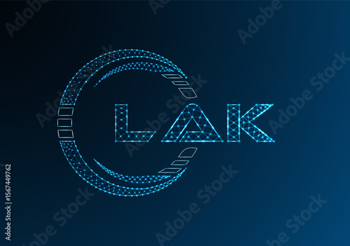 LAK low poly letter logo vector design. LAK lower poly logo design. Low poly logo.
