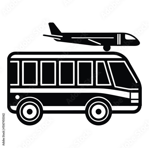Airport shuttle icon. Monochrome simple sign from airport elements collection. Airport shuttle icon for logo, templates, web design and infographics