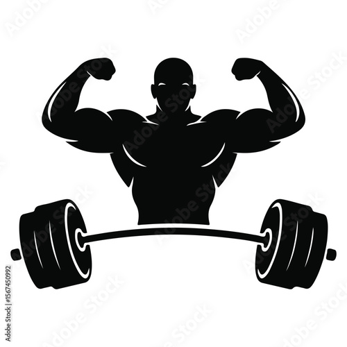 Gym-Bodybuilder-Silhouette-Vector-Illustration-Design