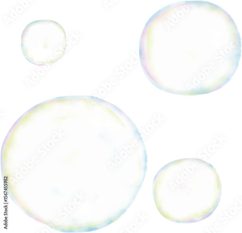 水彩のシャボン玉の背景イラスト　Adobe Illustrator Artwork