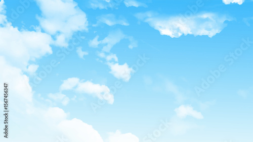 Natural and cloudy fresh blue sky background. Natural sky beautiful blue and white texture background. White clouds movement in the sky.