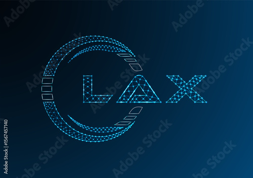 LAX low poly letter logo vector design. LAX lower poly logo design. Low poly logo.