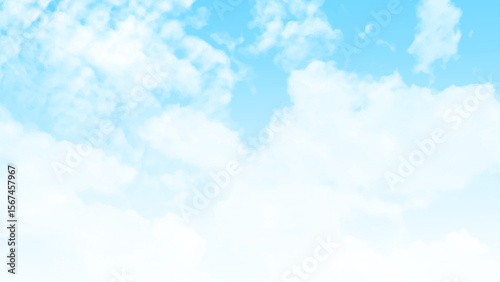Natural and cloudy fresh blue sky background. Natural sky beautiful blue and white texture background. Blue sky and cloud on summer daytime.