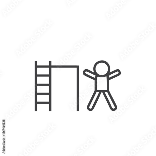 Child playing at playground icon for park websites, outdoor activity blogs, community event flyers