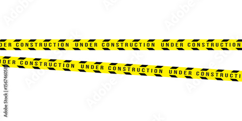 Caution Tape Set, Yellow and Black Stripes, Warning Labels, Danger Signs, Safety Barriers, Construction Zone Graphics, under construction design in eps 10.