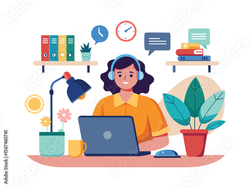 business woman working on laptop
