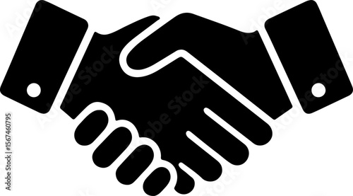 Two hands shaking in agreement representing partnership and trust silhouette