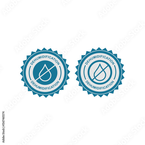 Dehumidification logo with a crossed-out water drop, indicating moisture removal and dry air.