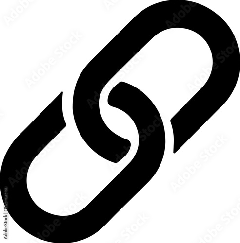 Interconnected chain links symbol representing connection and unity silhouette
