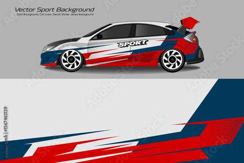 Car wrap graphic racing abstract background for wrap and vinyl sticker premium EPS 10