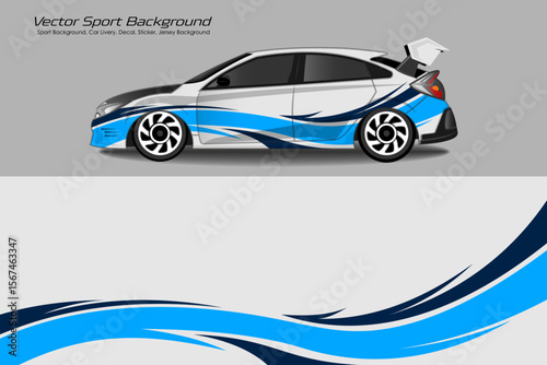 Car wrap graphic racing abstract background for wrap and vinyl sticker premium EPS 10