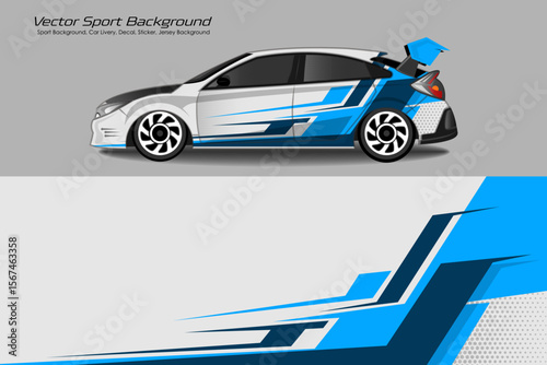 Car wrap graphic racing abstract background for wrap and vinyl sticker premium EPS 10