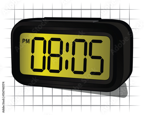 Table Clock Vector Illustration Drawing