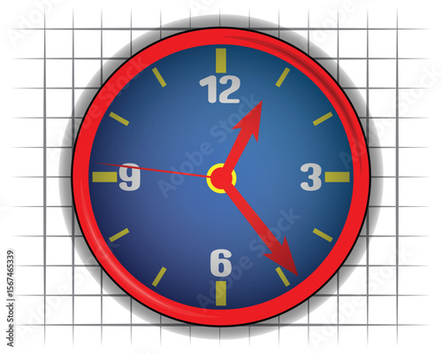 Wall Clock Painting Vector Illustration