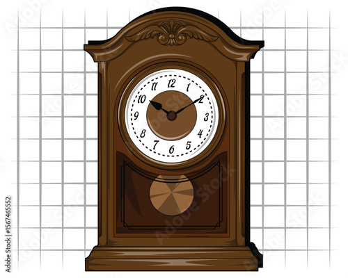 Table Clock Vector Illustration Drawing