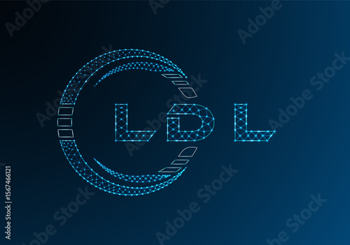 LDL low poly letter logo vector design. LDL lower poly logo design. Low poly logo.