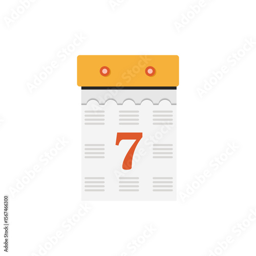Simple Calendar Icon Design Flat Minimalist 7th Day Illustration