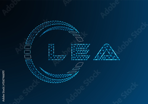 LEA low poly letter logo vector design. LEA lower poly logo design. Low poly logo.