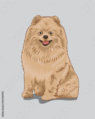 Vector drawing of a cute dog illustration
